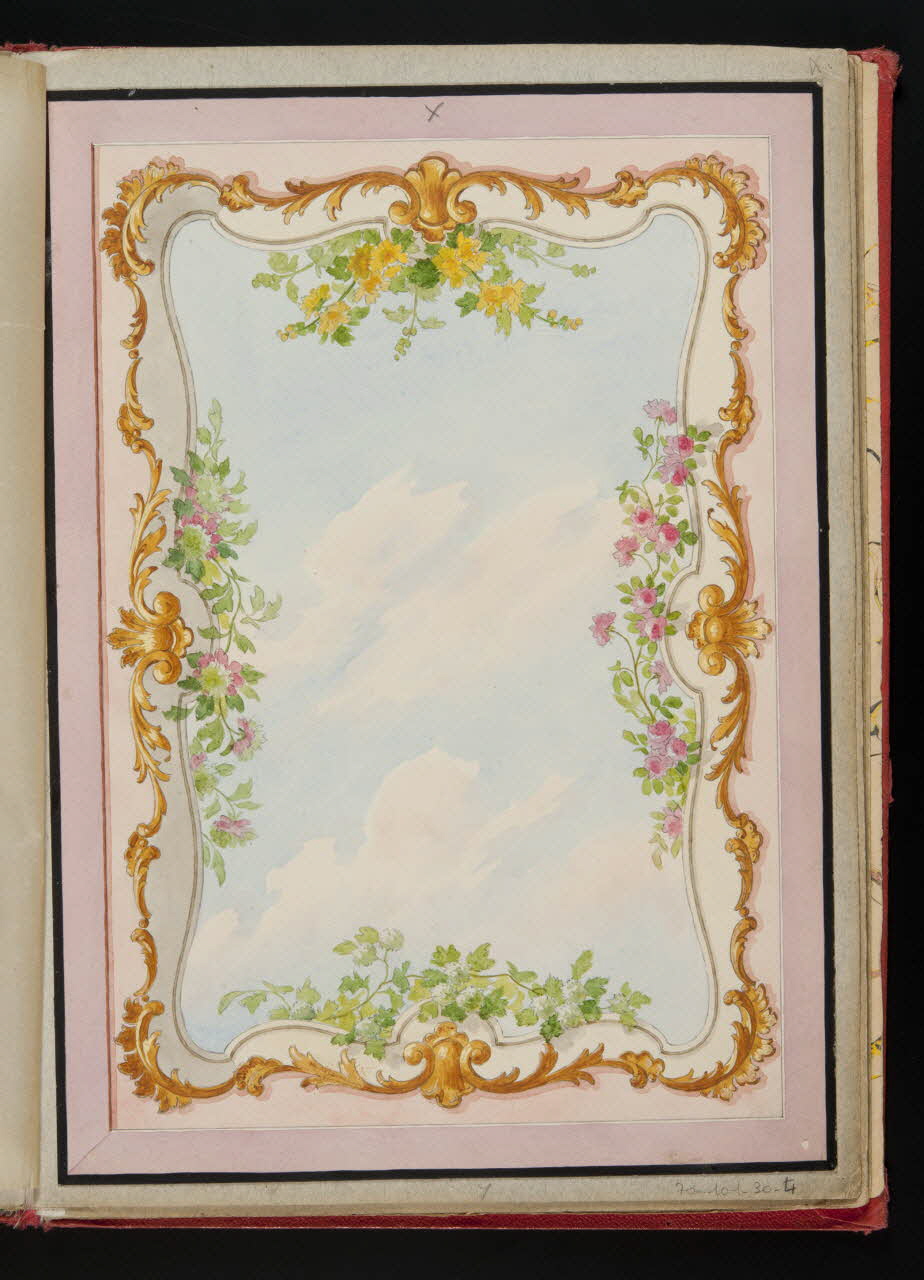 album Projet d'un décor de plafond : ciel et fleurs avec encadrement rocaille 1970.101.30.4 Photo