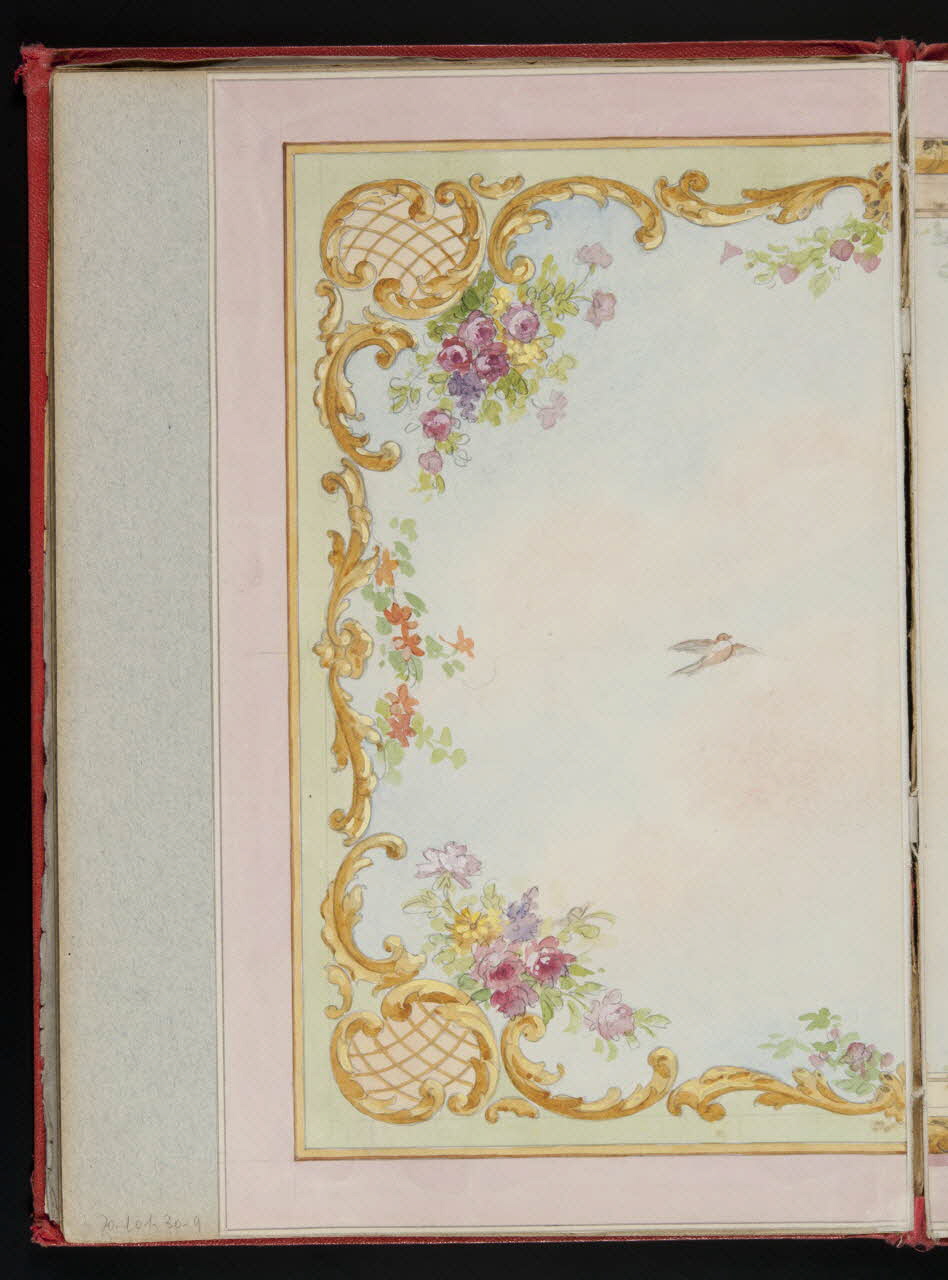 album Projet d'un décor de plafond : ciel avec fleurs et oiseaux 1970.101.30.9 Photo