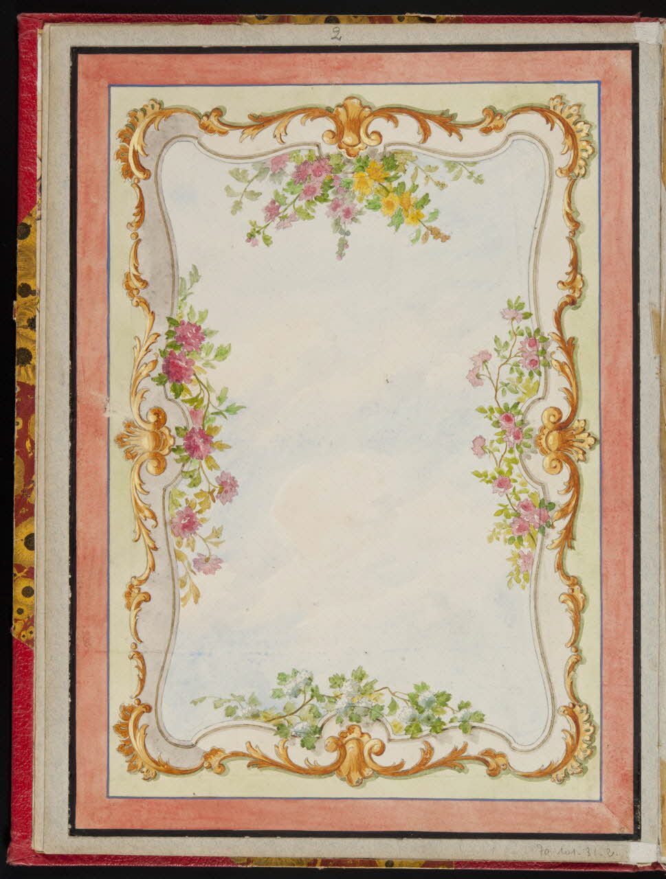 album Projet d'un décor de plafond : ciel et fleurs avec encadrement rocaille 1970.101.31.2 Photo