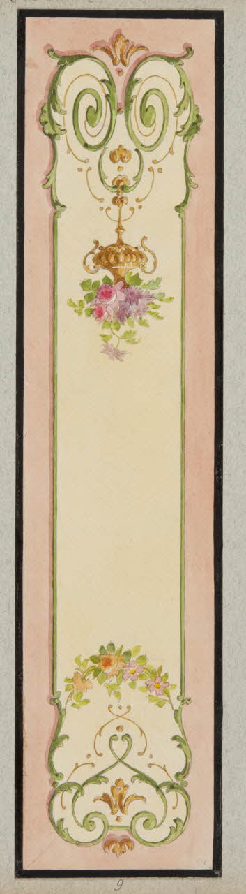 album Projet d'un panneau de boutique : vase, guirlande de fleurs et rinceaux 1970.101.31.7 Photo