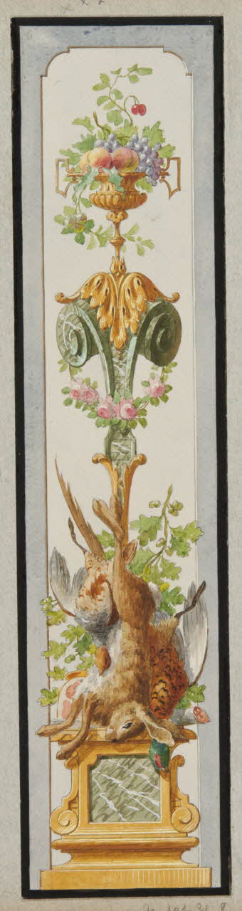 album Projet d'un panneau de charcuterie : vase, fruits et trophée de gibiers 1970.101.31.8 Photo