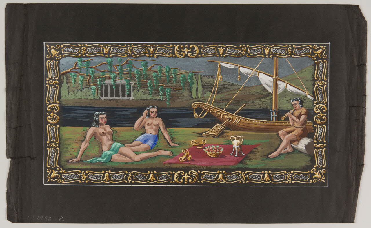 dessin Projet d'un décor de boutique : scène antique 1970.101.43 Photo