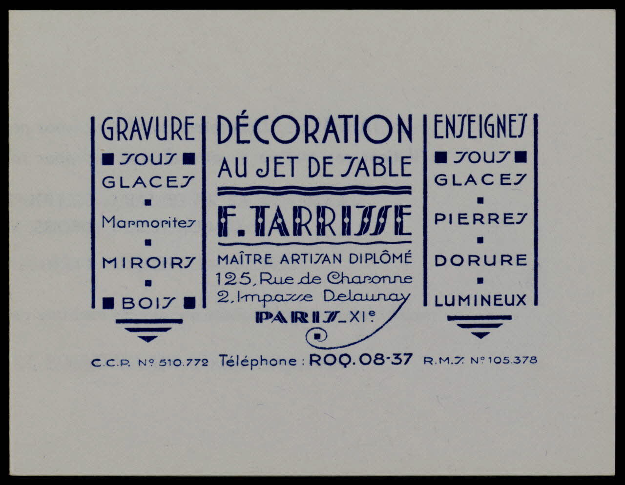 estampe DECORATION  AU JET DE TABLE  F. TARRISSE 1970.101.60.11 Photo