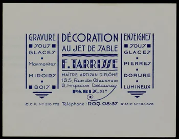 estampe DECORATION  AU JET DE TABLE  F. TARRISSE 1970.101.60.12 Photo