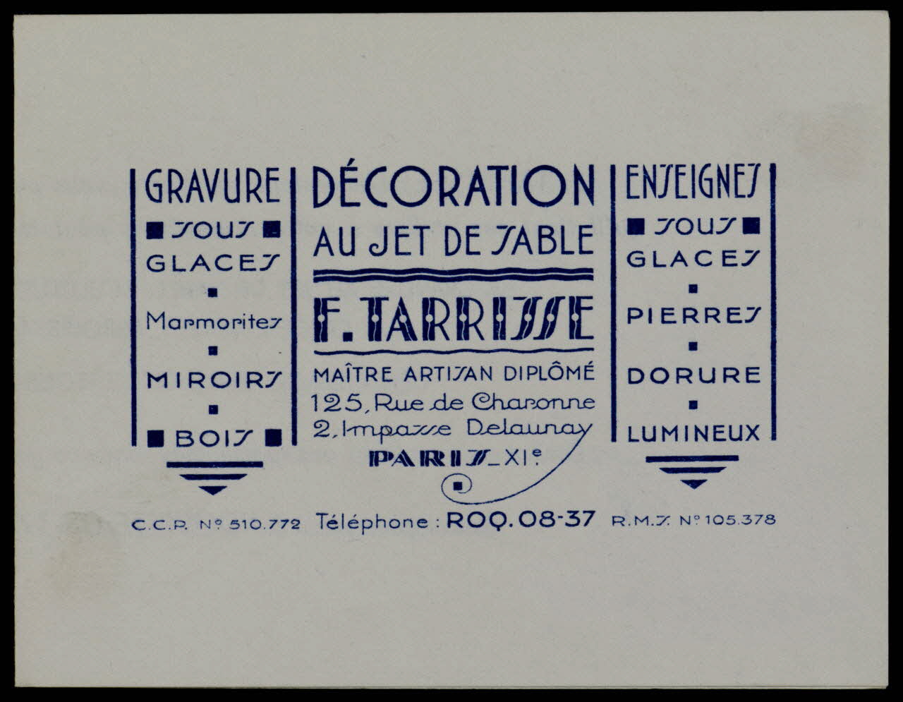 estampe DECORATION  AU JET DE TABLE  F. TARRISSE 1970.101.60.24 Photo