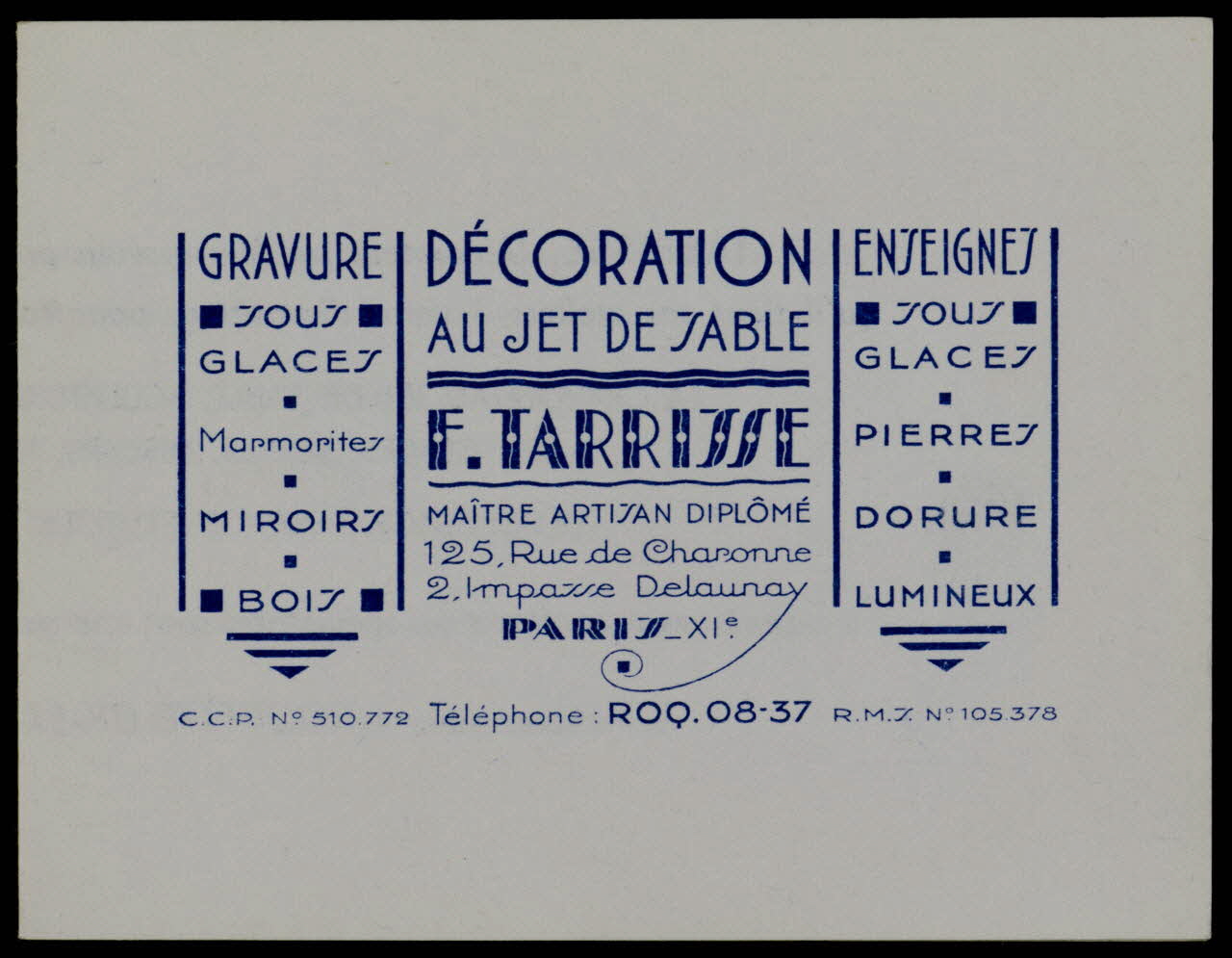 estampe DECORATION  AU JET DE TABLE  F. TARRISSE 1970.101.60.9 Photo