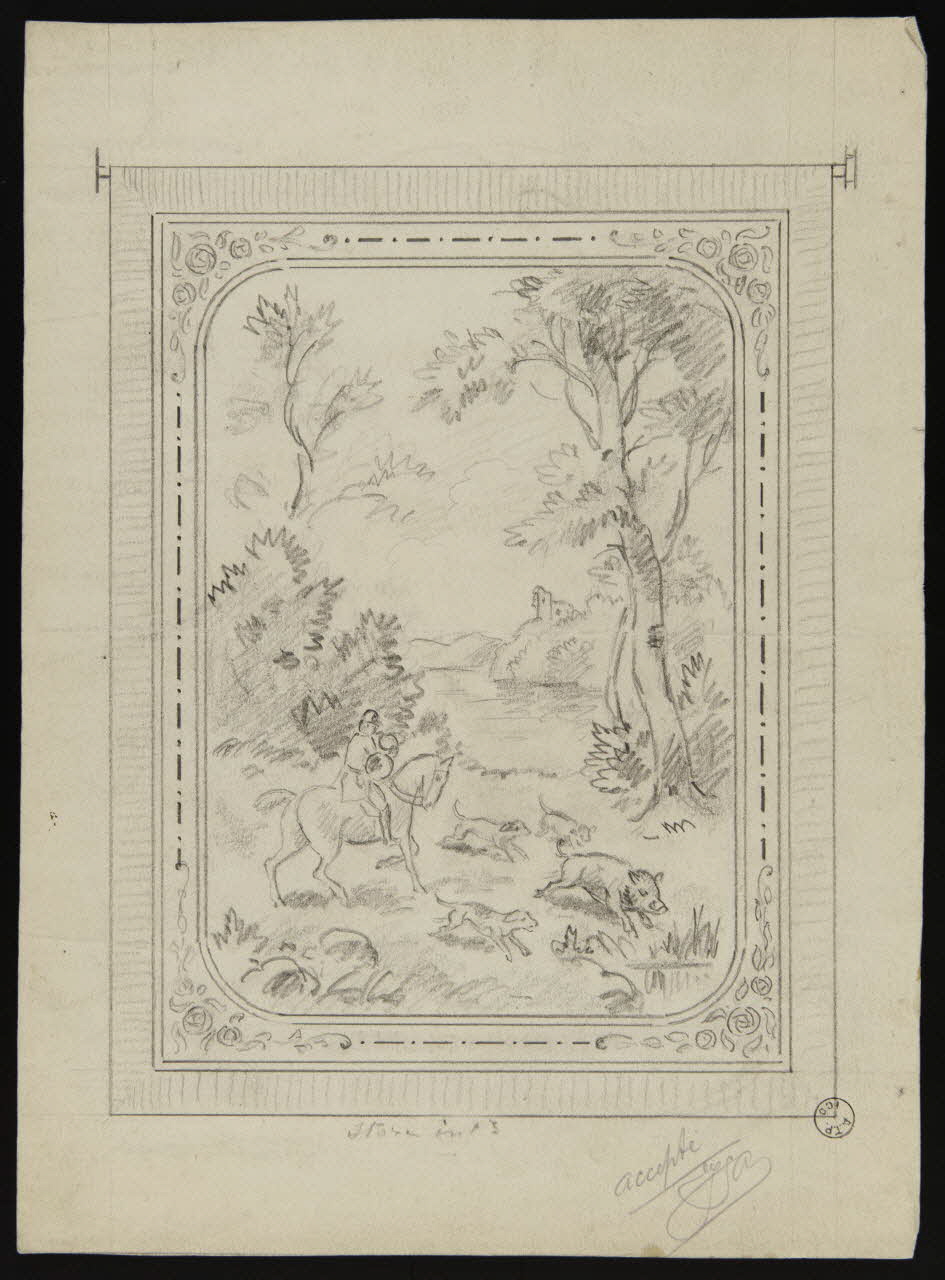 dessin Projet d'un décor pour un store de boucherie 1970.101.68 Photo