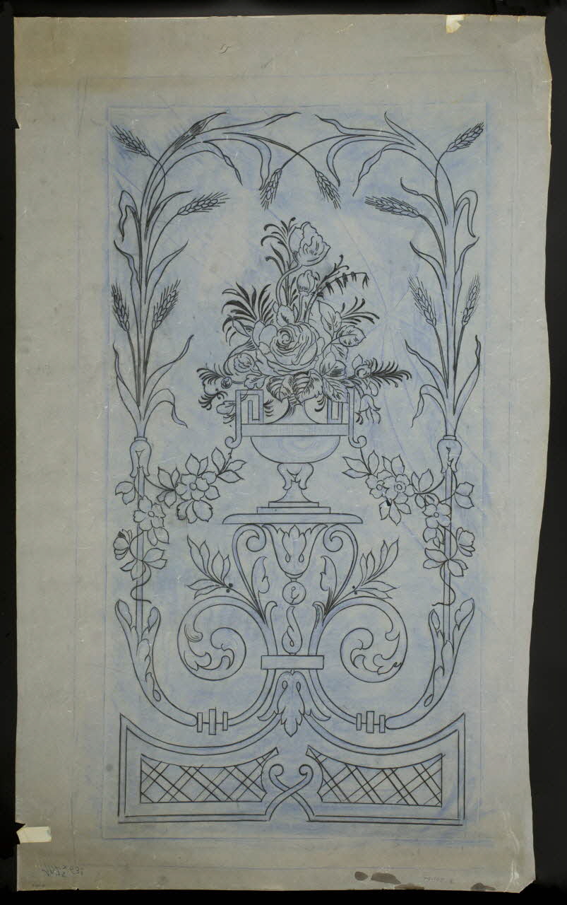 Fontange affiche Projet d'un panneau ornemental aux motifs végétaux 1950 1970.105.8 Photo