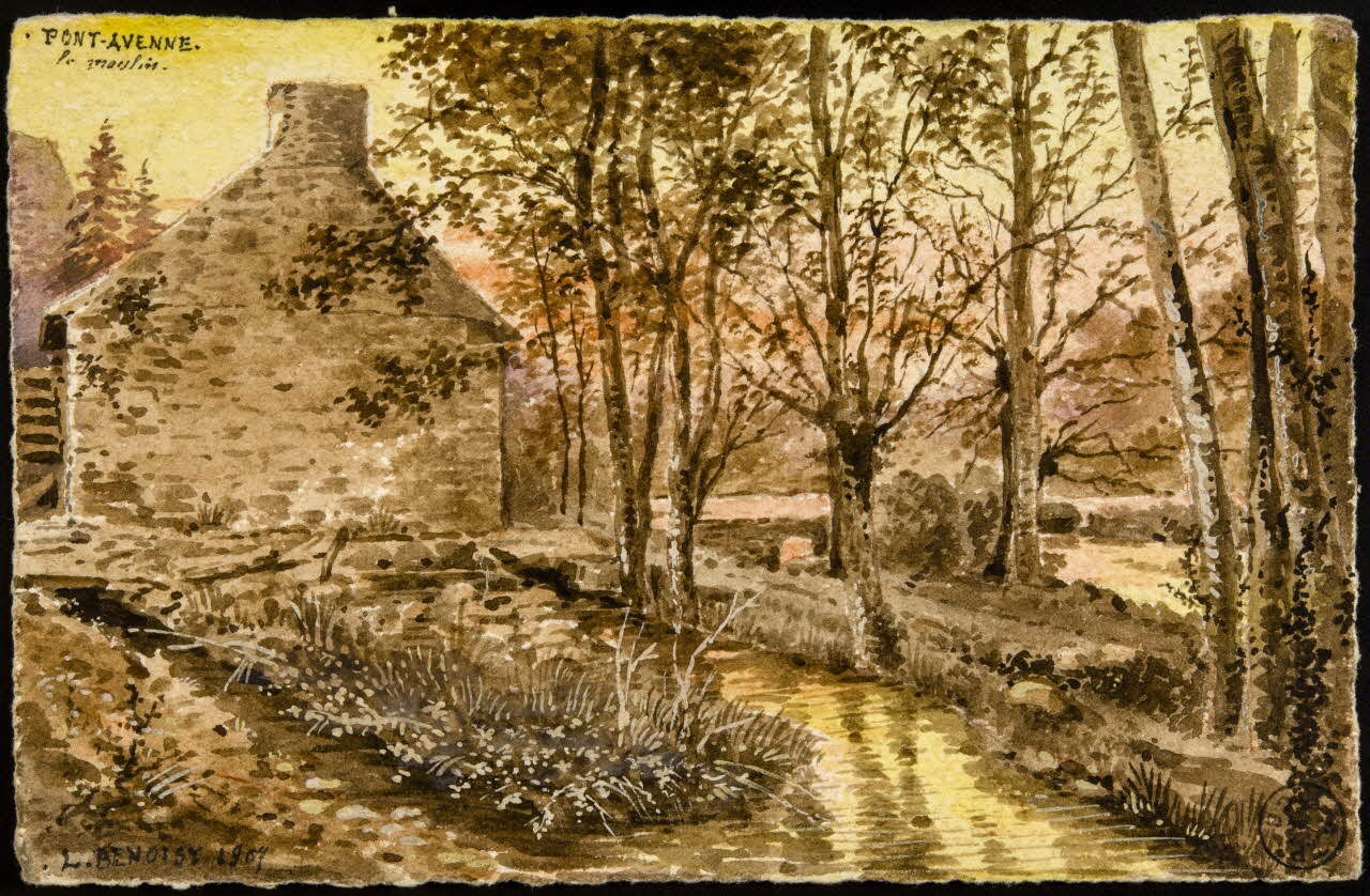 Benoist Louis carte postale Vue du moulin de Pont-Aven 1907 1970.111.36 Photo
