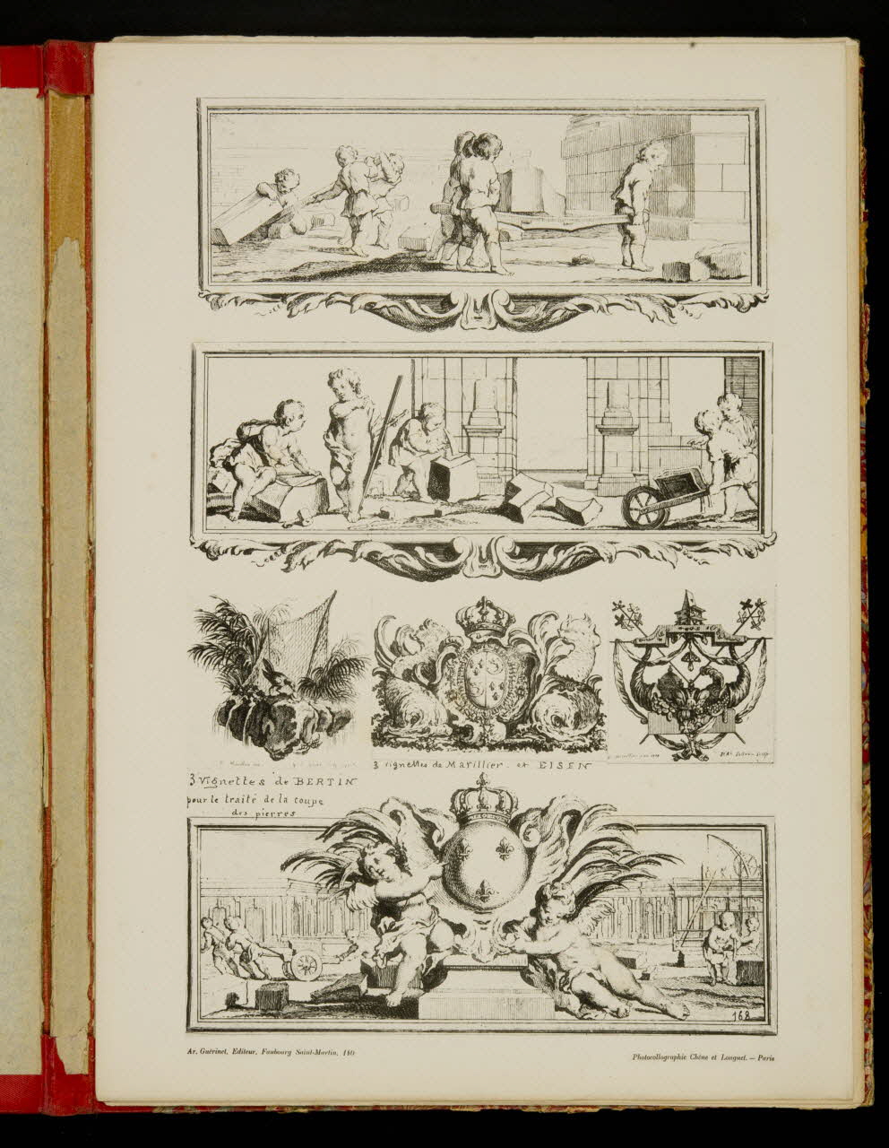 album 3 vignettes de BERTIN  pour le traité de la coupe  des pierres 1970.114.50 Photo