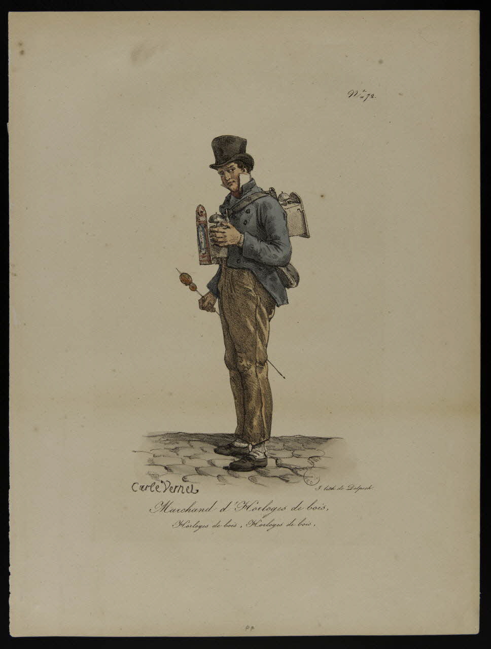 estampe Marchand d'Horloges de bois 1970.115.12 Photo