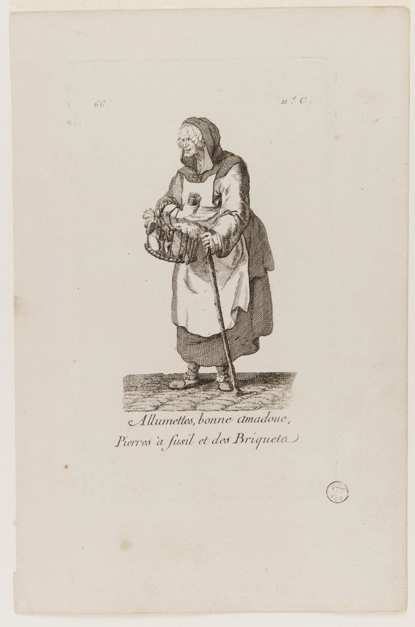 estampe Allumettes, bonne Amadoue,  Pierres à fusil et des Briquets. 1970.115.20 Photo