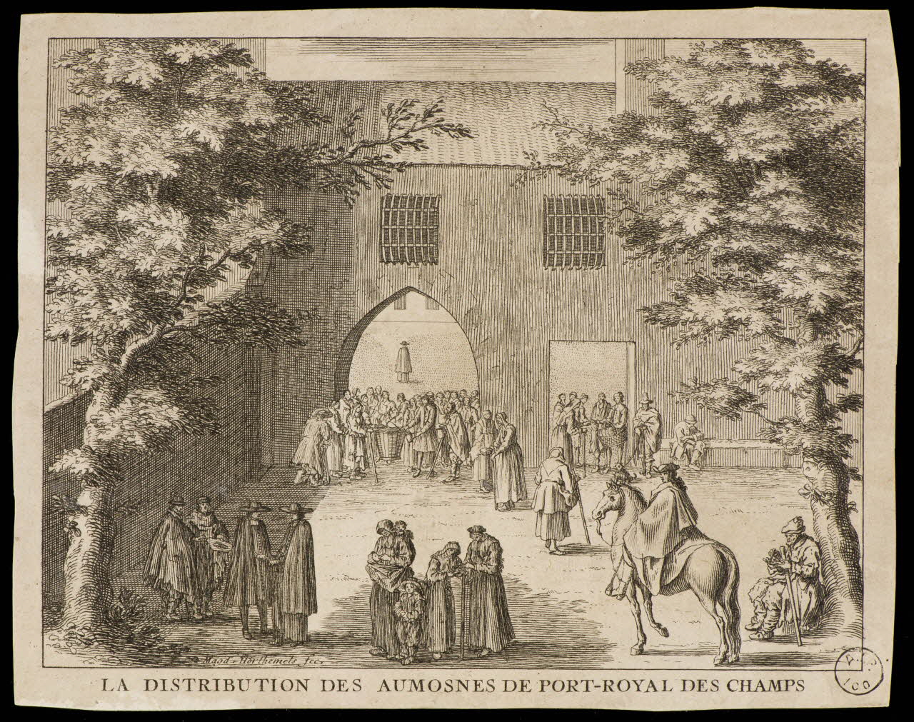 estampe LA DISTRIBUTION DES AUMOSNES DE PORT-ROYAL DES CHAMPS 1970.115.33 Photo