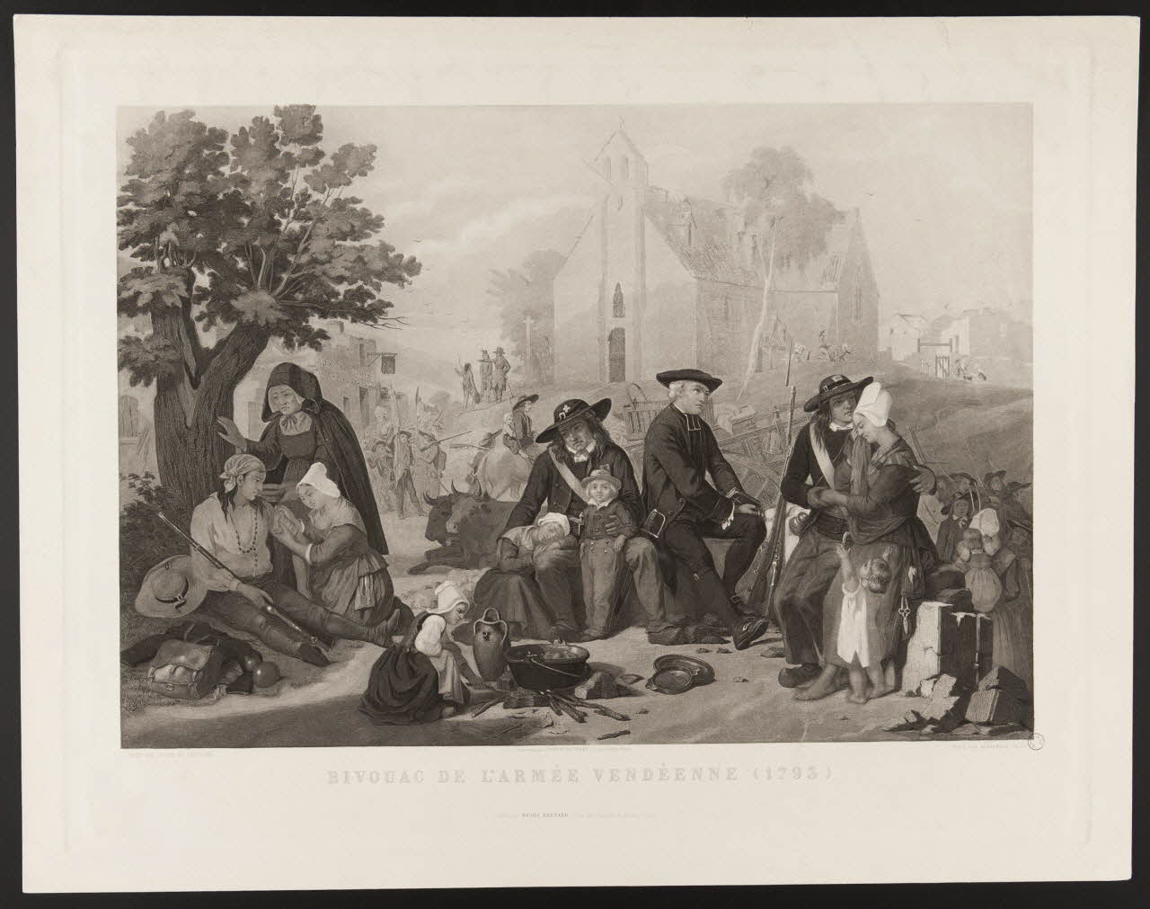 Alexandre Jazet ; Latouche Lucien de ; Bernard Michel (éditeur, librai estampe BIVOUAC DE L'ARMEE VENDEENNE (1793) Paris 1858 1970.115.6 Photo