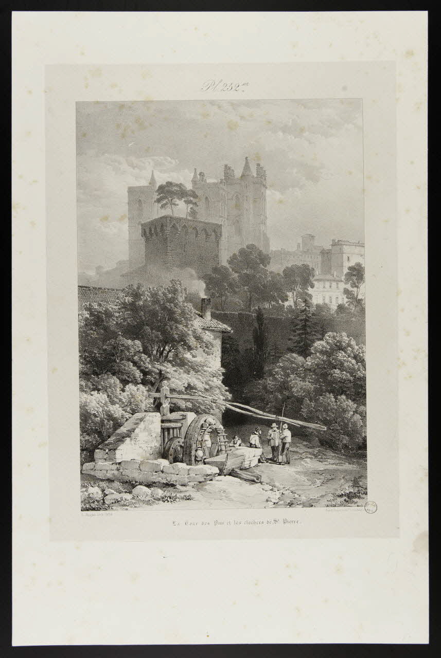 estampe La Tour des Pins et les clochers de St Pierre. 1970.115.63 Photo