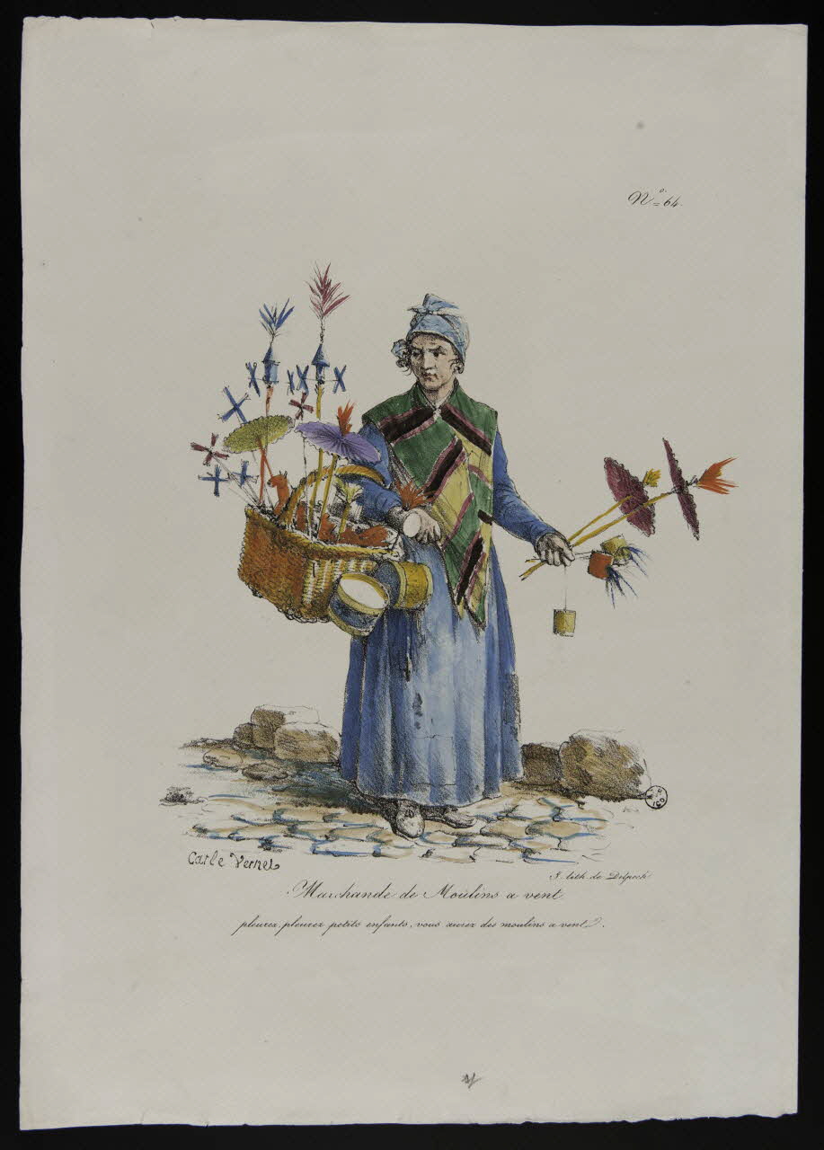 estampe Marchande de Moulins a vent. 1970.12.19 Photo