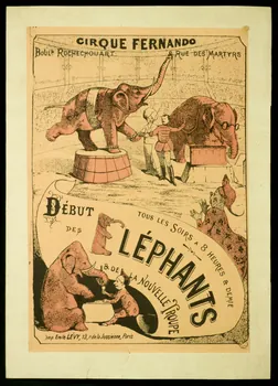 affiche CIRQUE FERNANDO  DEBUT  DES ELEPHANTS  & DE LA NOUVELLE TROUPE 1970.12.30 Photo