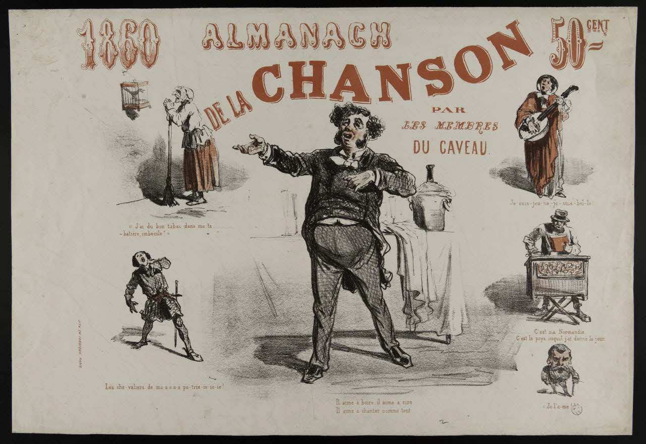estampe 1860  ALMANACH  DE LA CHANSON 1970.12.35 Photo