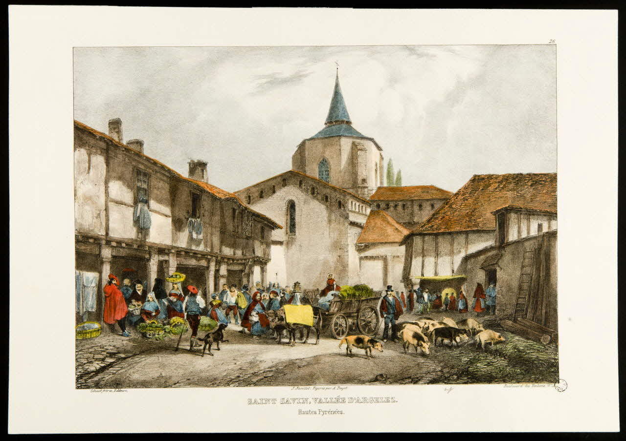 estampe SAINT SAVIN, VALLEE D'ARGELEZ. 1970.12.9 Photo