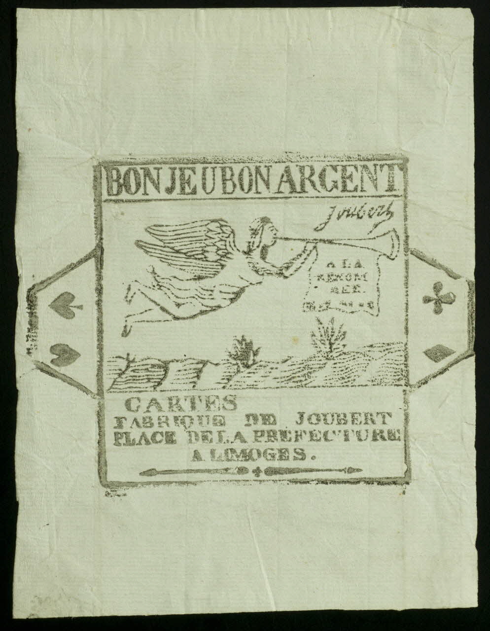 cartes à jouer BON JEU BON ARGENT 1970.141.27 Photo
