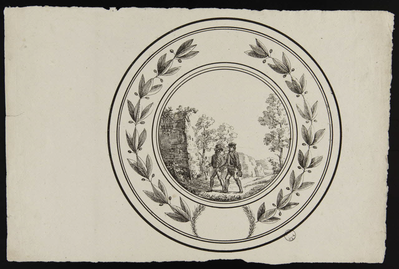 dessin Assiette au décor peint 1970.23.12 Photo