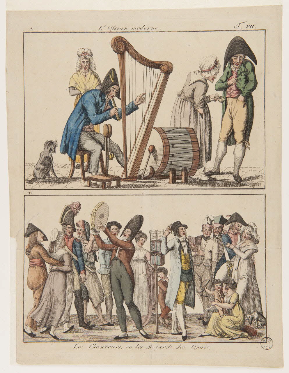 estampe L'Ossian moderne.  Les Chanteurs, ou les Mafards des Quais. 1970.23.16 Photo