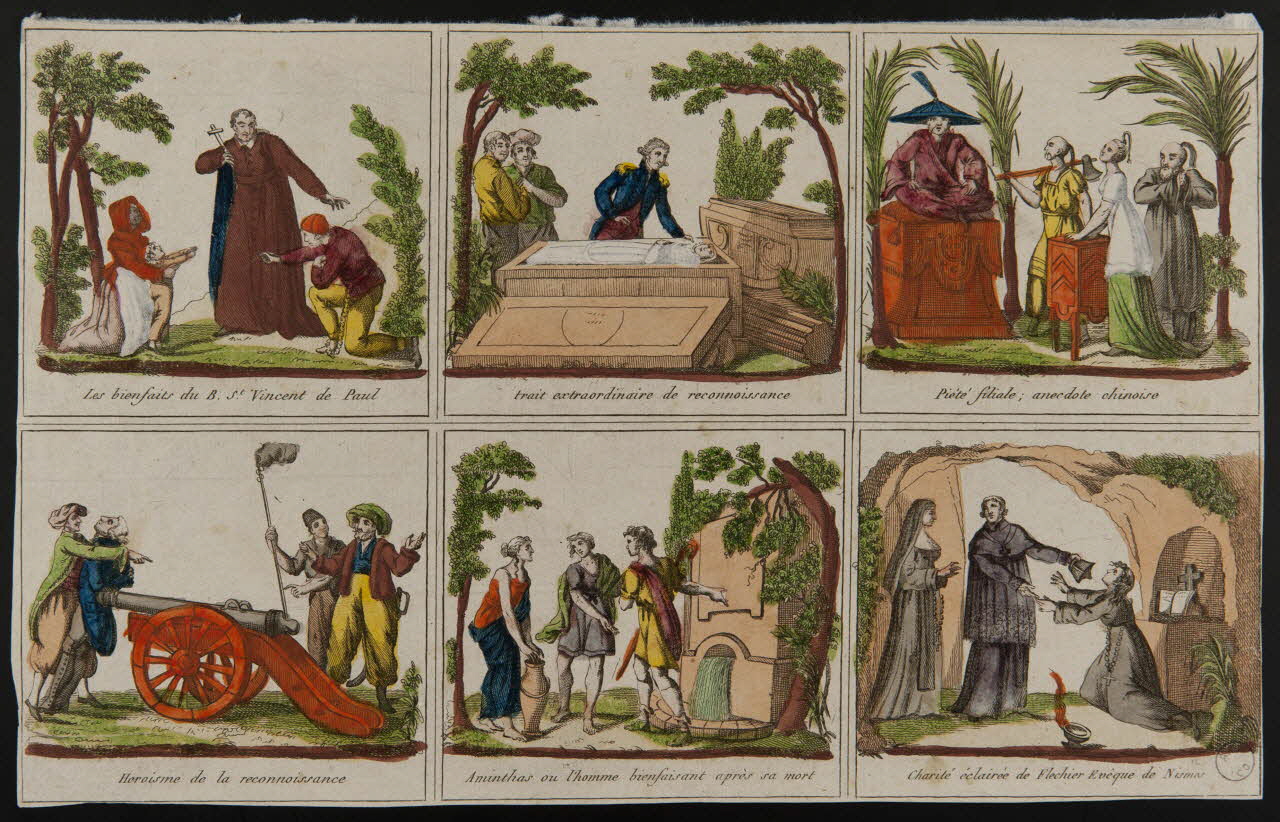 estampe Les bienfaits de B. St. Vincent de Paul  trait extraordinaire de reconnoissance  Piété filiale 1970.23.6 Photo