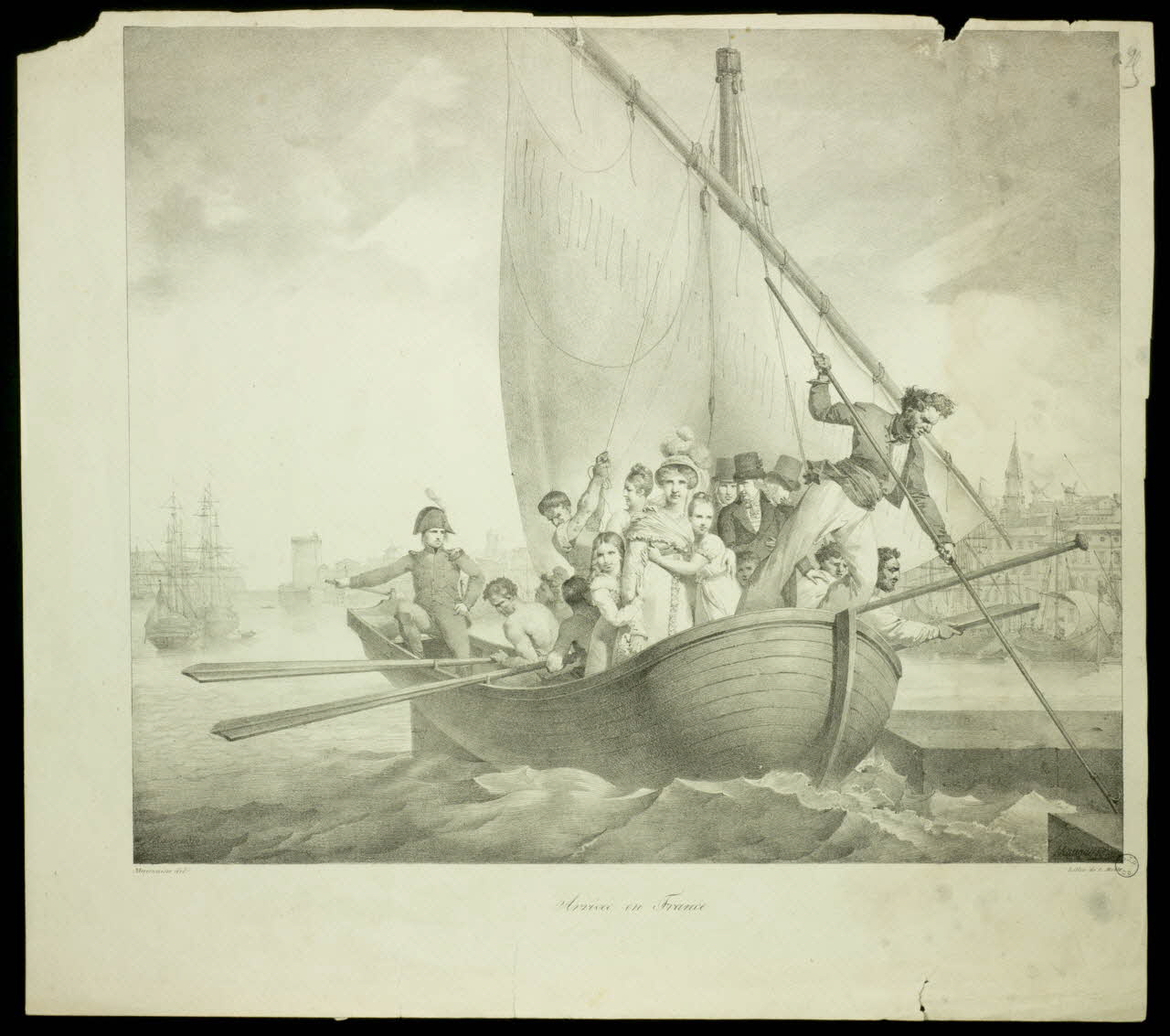 estampe Arrivée en France. 1970.24.11 Photo