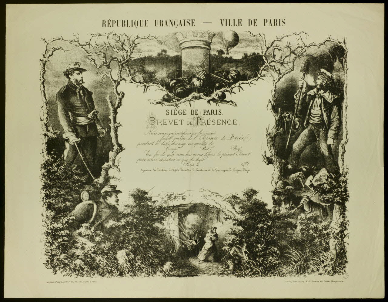 estampe BREVET DE PRESENCE 1970.24.16 Photo