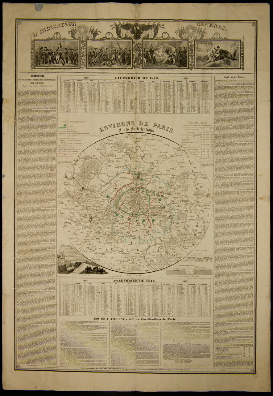 estampe L'INDICATEUR GENERAL.  CALENDIER DE 1842. 1970.24.27 Photo