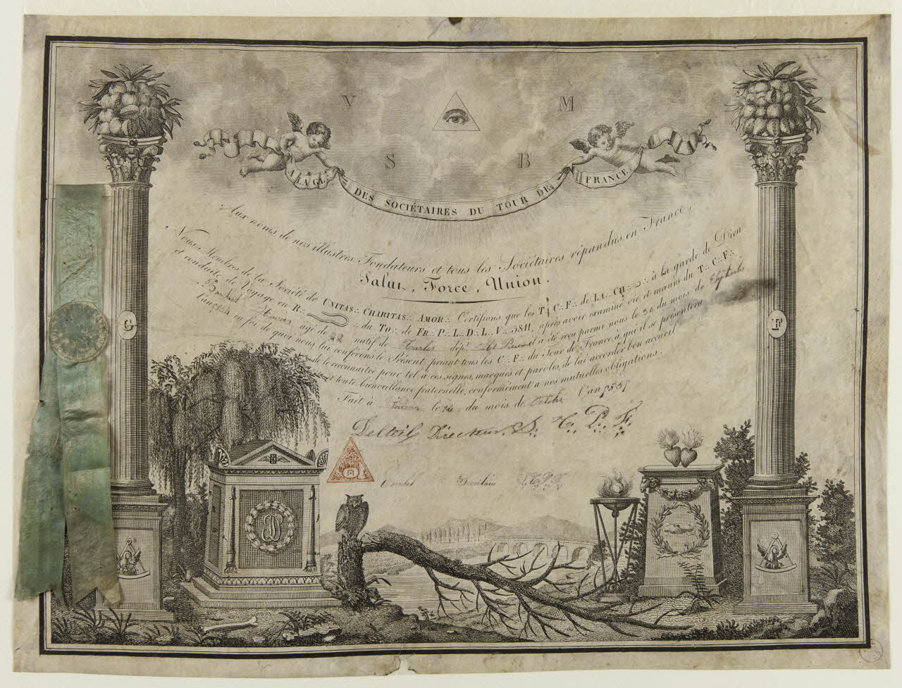 Dupont estampe A LA GL DES SOCIETAIRES DU TOUR DE FRANCE. Ile-de-France, France 1835 1970.24.28 Photo