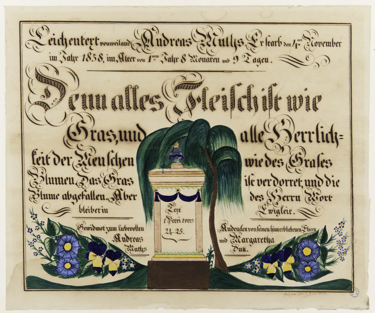 dessin Denn alles Fleisch ist wie 1858 1970.40.20 Photo