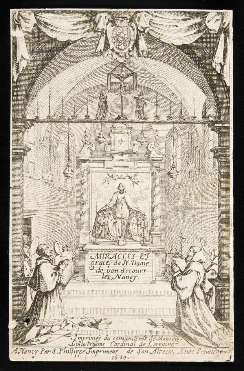 Jacques Callot ; Philippe, S. estampe MIRACLES ET  graces de N. Dame  de bon secours Nancy 1630 1970.46.13 Photo