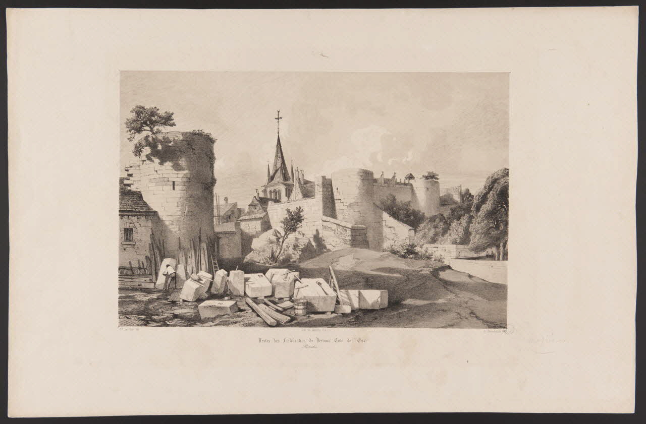 estampe Restes des Fortificatios de Derbins, Côté de l'Est (sic.) 1970.46.16 Photo
