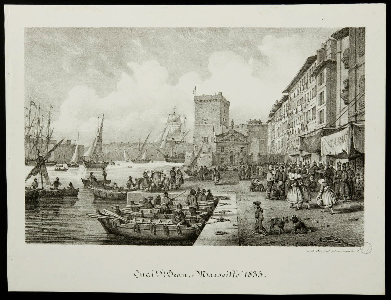 estampe Quai St. Jean. Marseille 1835. 1970.46.8 Photo