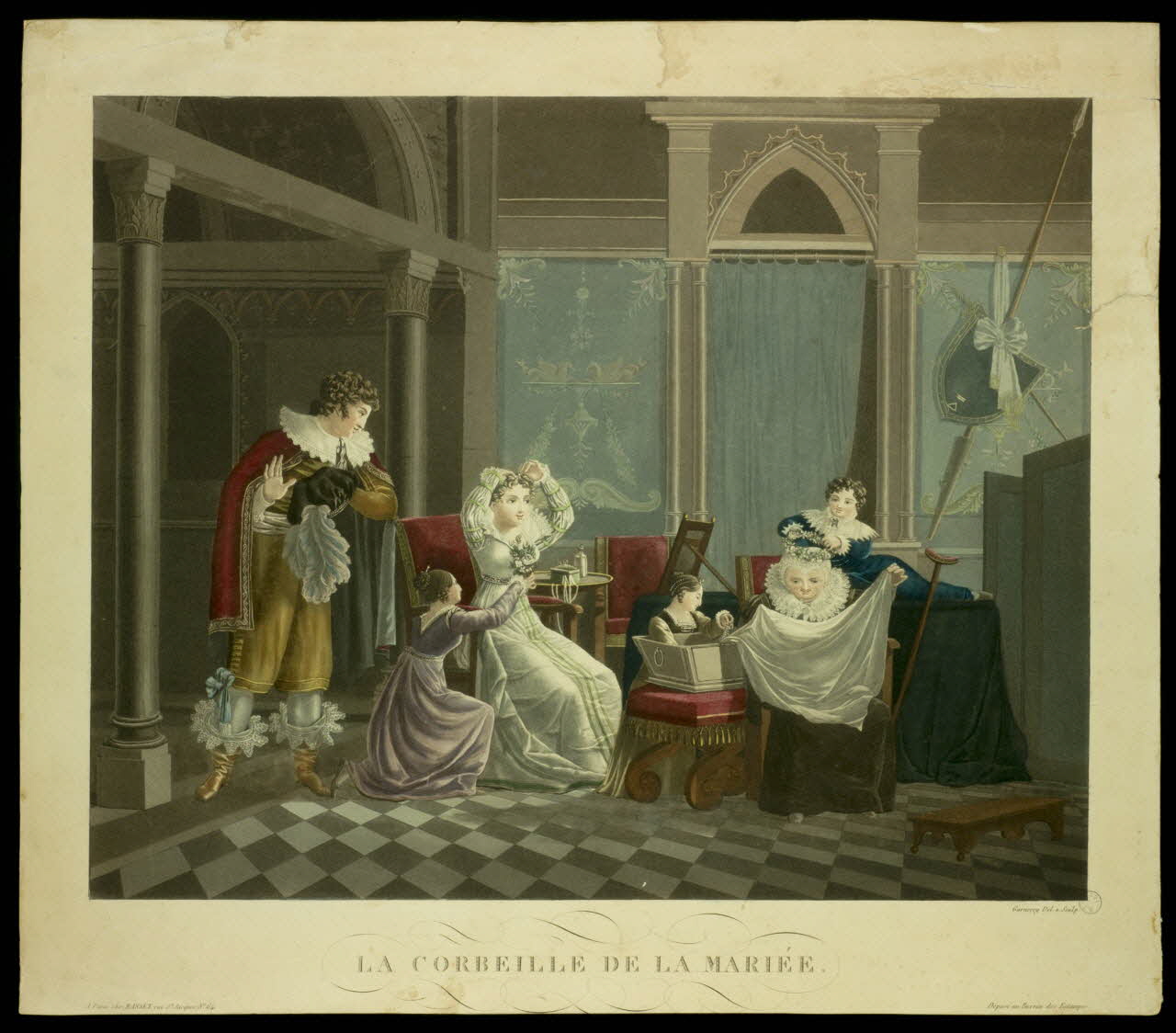 Auguste Garnerey ; Basset. Paris estampe LA CORBEILLE DE LA MARIEE. Paris 1805-1849 1970.47.57 Photo