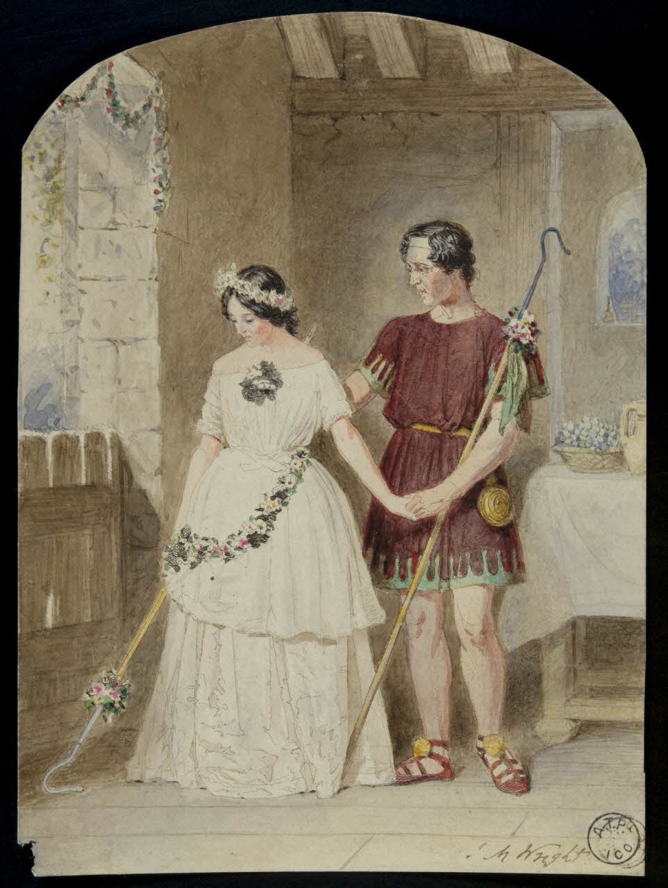 dessin Couple le jour de son mariage 1970.47.65 Photo