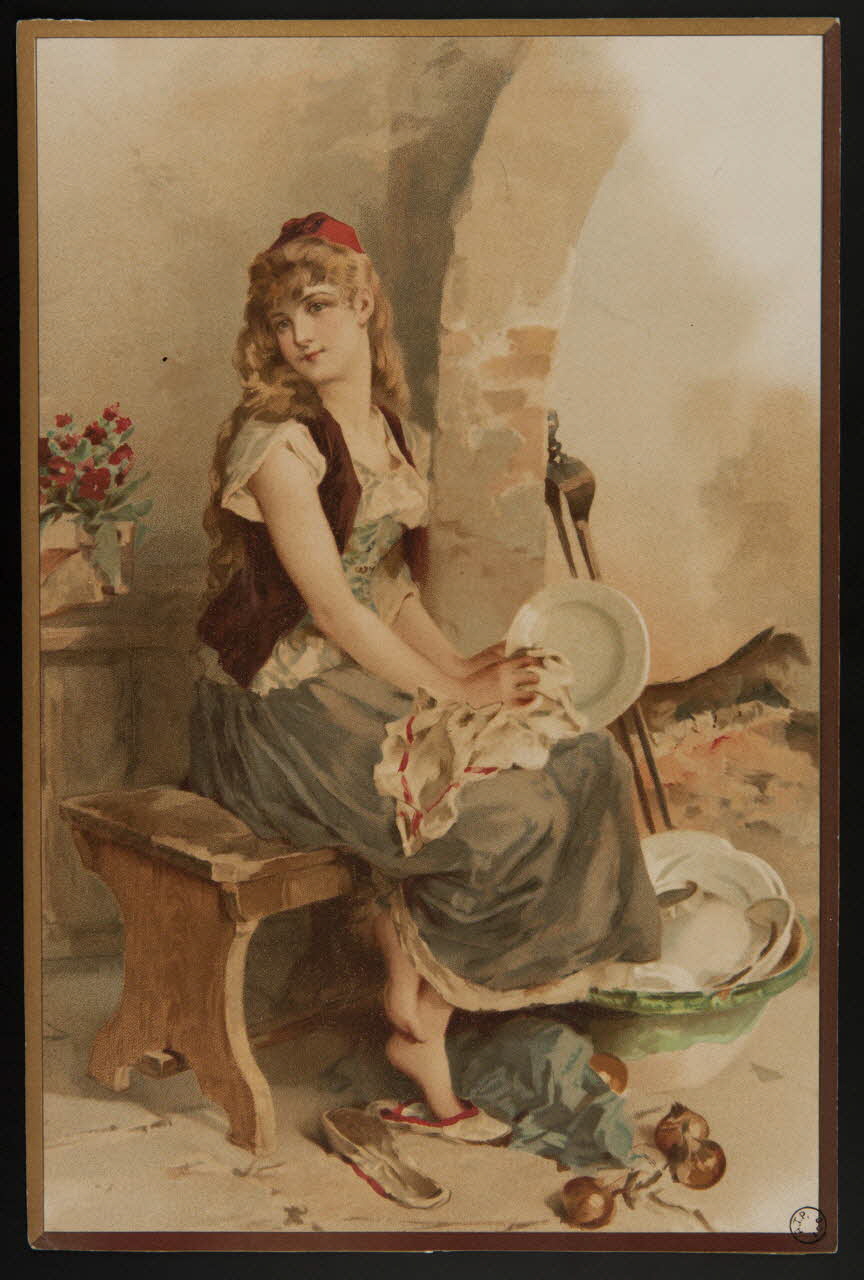 estampe Jeune fille essuyant la vaisselle 1970.47.97 Photo