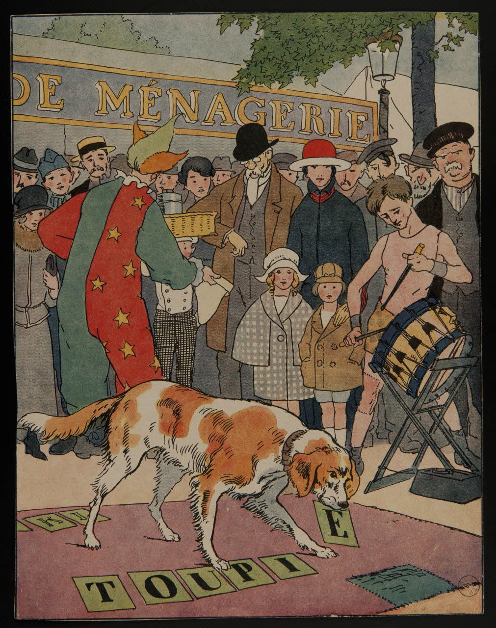 estampe Chien effectuant un tour devant des passants 1970.49.102 Photo