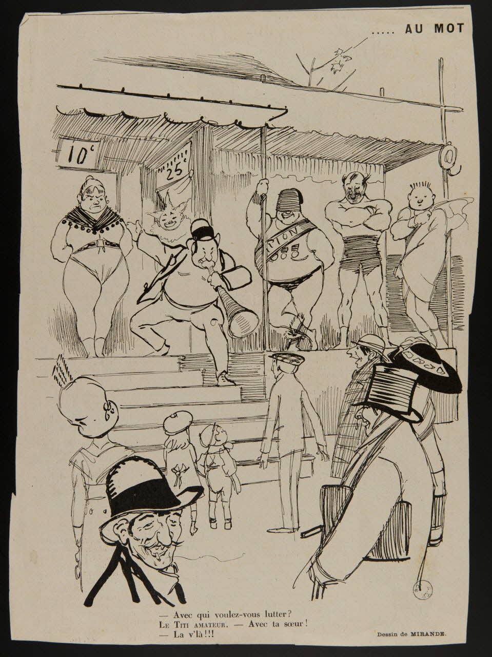 estampe - Avec qui voulez-vous lutter?  LE TITI AMATEUR. - Avec ta soeur!  - La v'là!!! 1970.49.110 Photo