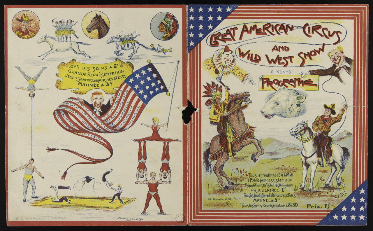 affiche GREAT AMERICAN CIRCUS  AND  WILD WEST SHOW  PROGRAMME 1970.49.112 Photo