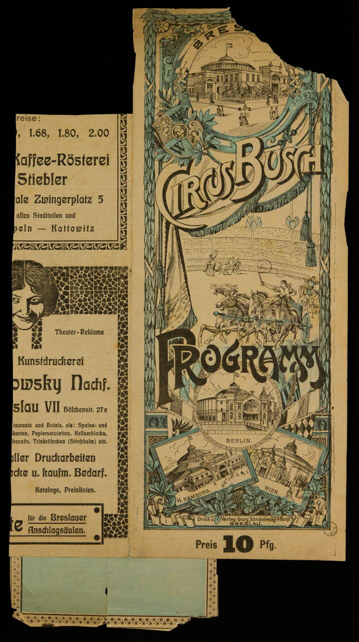 estampe CIRCUS BUSCH  PROGRAMM Breslau(Allemagne) 1906 1970.49.164 Photo
