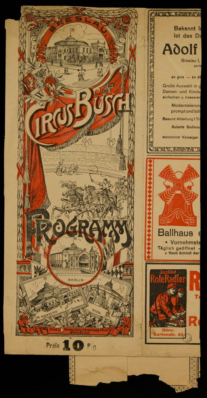 estampe CIRCUS BUSCH  PROGRAMM Breslau(Allemagne) 1908 1970.49.166 Photo