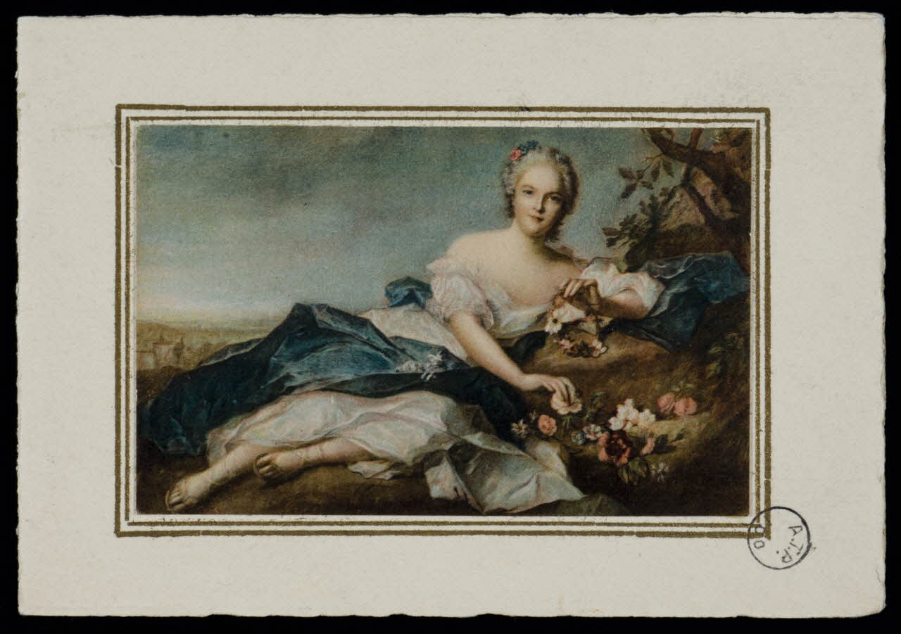 estampe Femme fabriquant une couronne de fleurs 1970.49.177 Photo