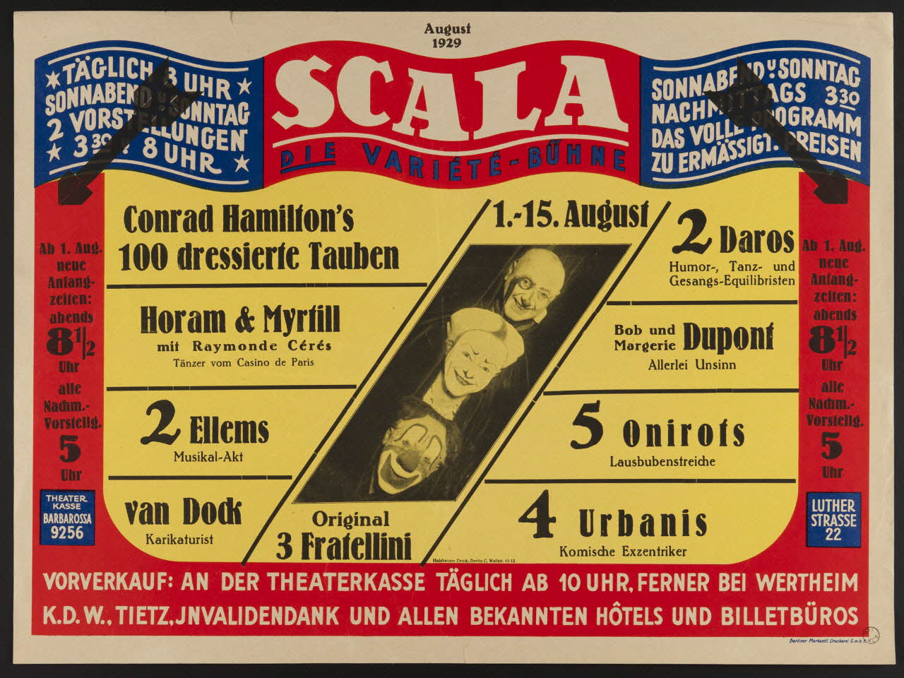 Holzhauser-Druck affiche SCALA  DIE VARIETE - BÜHNE 1929/8 1970.49.33 Photo