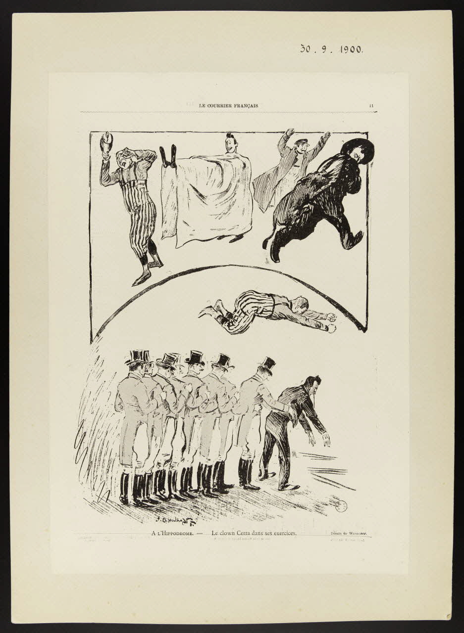 estampe A L'HIPPODROME. - Le clown Cerra dans ses exercices. 1970.49.53 Photo