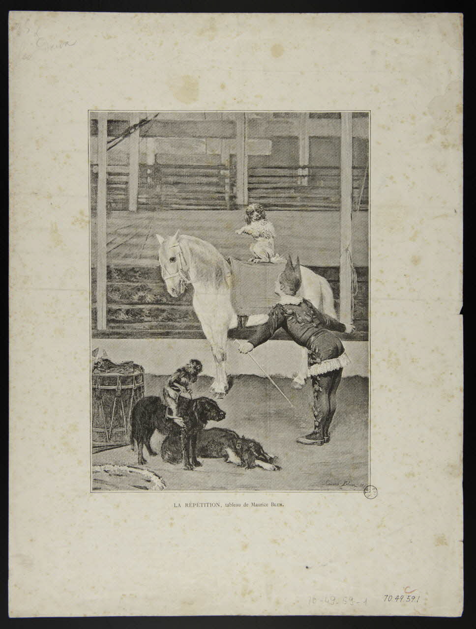 estampe LA REPETITION, tableau de Maurice BLUM. 1970.49.59.1/3 Photo