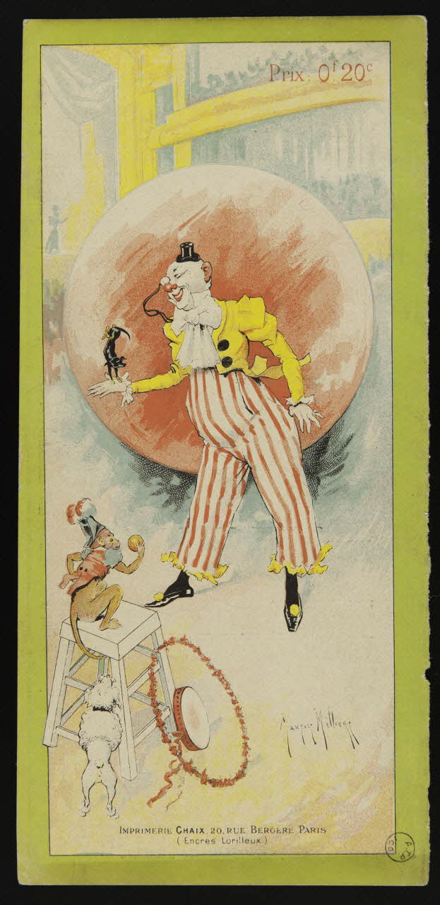 CHAIX ; Maurice Milliège estampe Clown et chien acrobate Île-de-France, France 1896 1970.49.86 Photo