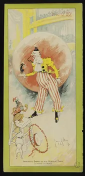 CHAIX ; Maurice Milliège estampe Clown et chien acrobate Île-de-France, France 1896 1970.49.86 Photo