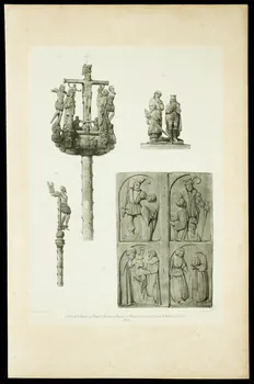 estampe Croix de St. Herbot.-Détails du Calvaire de Pleyben 1970.57.7 Photo